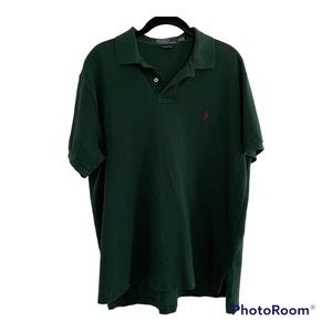 Polo Ralph Lauren Mens Logo Polo Shirt Custom Fit XL Green